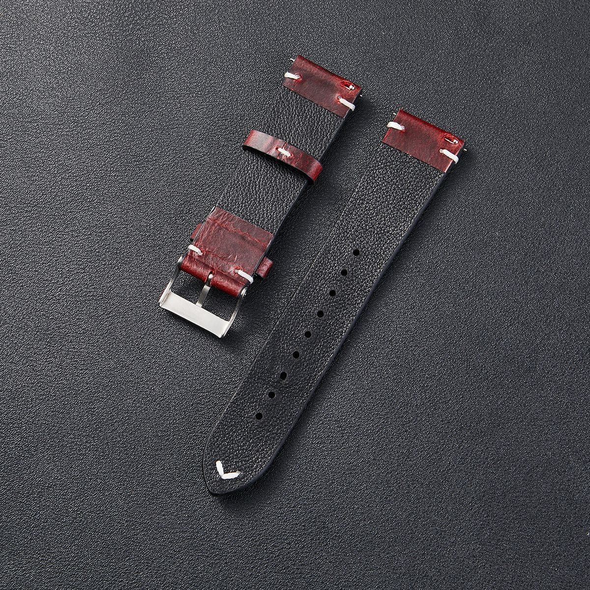 Six-color Retro Oil Wax Discoloration Leather Watch Strap
