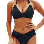 Women's Halter Push-up Split Swimsuit Sexy