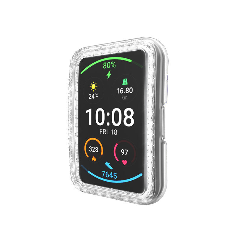 Suitable for Watch Fit Watch Single Row Diamond Half-pack PC Plating Protective Case