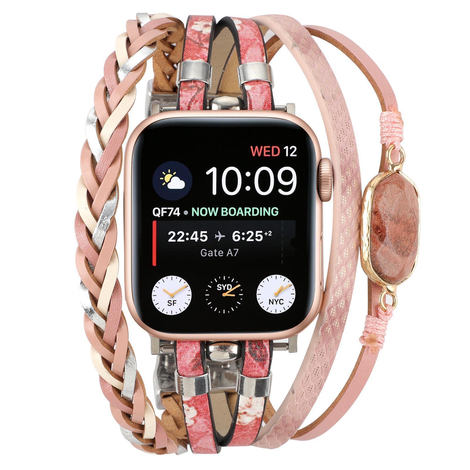 Metal Strap Leather Woven Bracelet Breathable