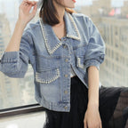 Women's Trendy Loose Petite Short Denim Jacket