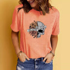 Summer Women's Graphic Print Crew Neck Short-sleeved T-shirt