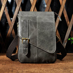 First Layer Oil Wax Leather Cowhide 8 One Shoulder Oblique Cross Chest Bag