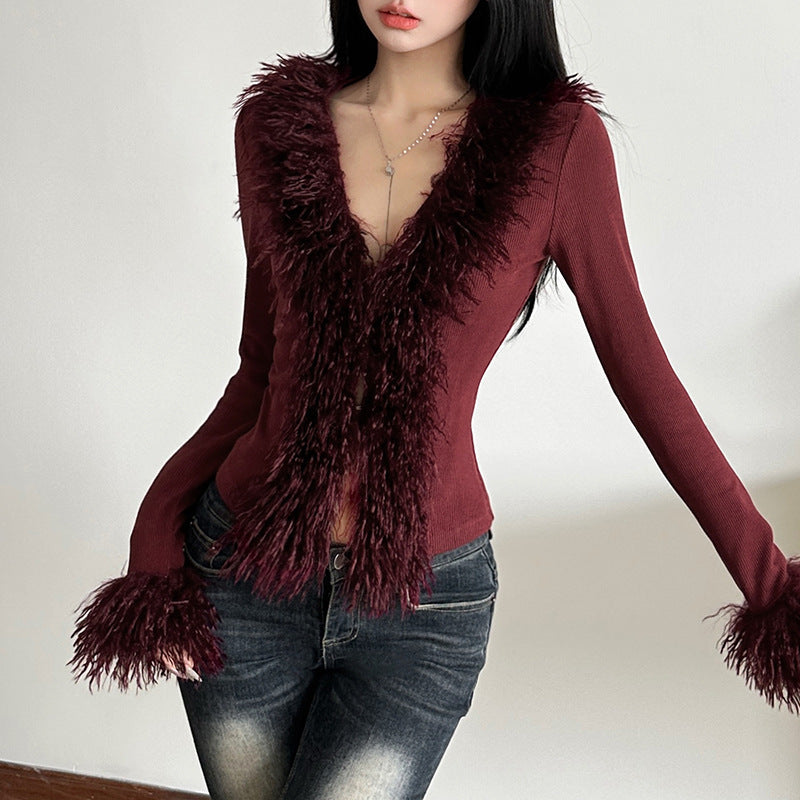 V-neck Cardigan Slimming Top For Women