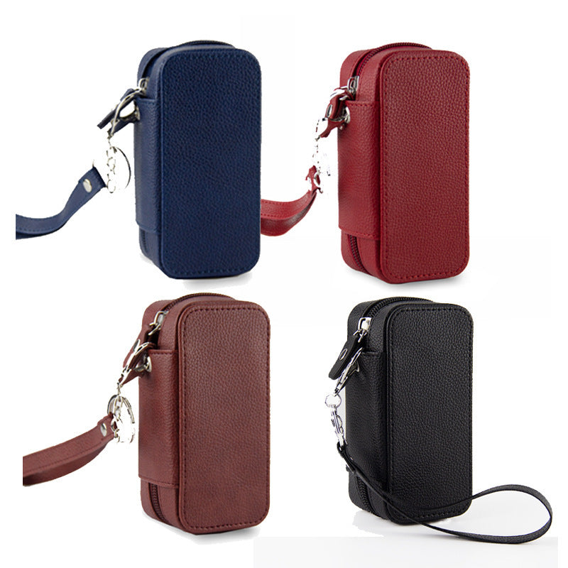 Storage Bag With Lychee Pattern Leather Cover