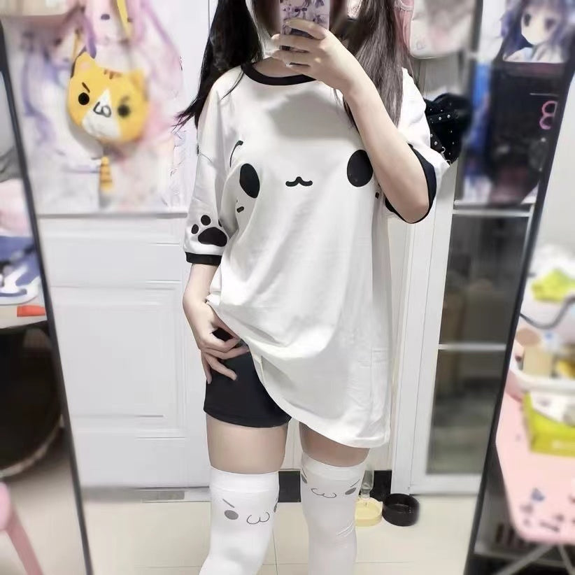 White Short-sleeved T-shirt Cute Women's Clothing