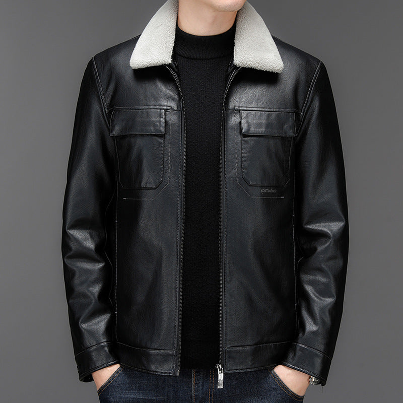 Autumn And Winter New Casual Men's Leather Jacket Men