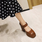 Women's Pure Color All-matching Chunky Heel High Heels